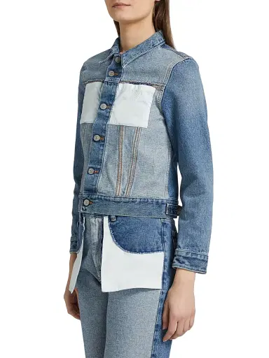 MM6 MAISON MARGIELA Women's Reversed Denim Sports Jacket - Medium Blue - Size 6 | Thumbnail 4 MM6 MAISON MARGIELA Women's Reversed Denim Sports Jacket - Medium Blue - Size 6 | Thumbnail 4