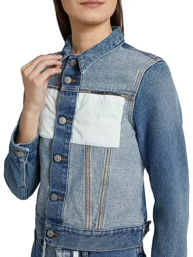 MM6 MAISON MARGIELA Women's Reversed Denim Sports Jacket - Medium Blue - Size 6 | Thumbnail 6 MM6 MAISON MARGIELA Women's Reversed Denim Sports Jacket - Medium Blue - Size 6 | Thumbnail 6