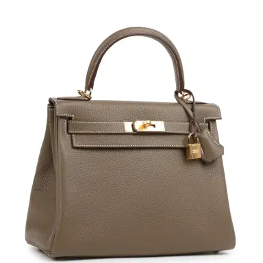 HERMÈS Hermes Kelly Retourne 28 Etoupe Clemence Gold Hardware | Thumbnail 3 HERMÈS Hermes Kelly Retourne 28 Etoupe Clemence Gold Hardware | Thumbnail 3