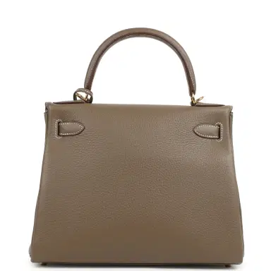 HERMÈS Hermes Kelly Retourne 28 Etoupe Clemence Gold Hardware | Thumbnail 5 HERMÈS Hermes Kelly Retourne 28 Etoupe Clemence Gold Hardware | Thumbnail 5