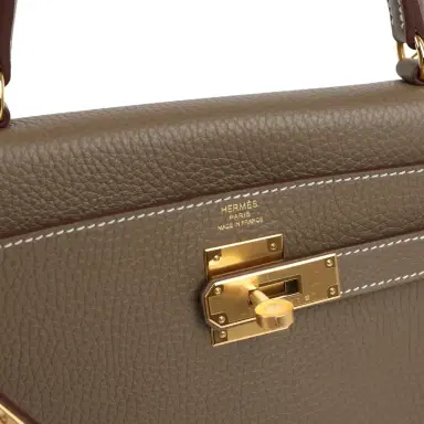 HERMÈS Hermes Kelly Retourne 28 Etoupe Clemence Gold Hardware | Thumbnail 7 HERMÈS Hermes Kelly Retourne 28 Etoupe Clemence Gold Hardware | Thumbnail 7
