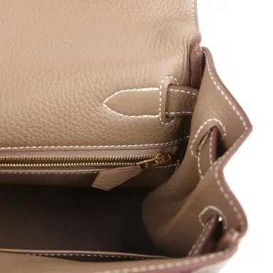 HERMÈS Hermes Kelly Retourne 28 Etoupe Clemence Gold Hardware | Thumbnail 9 HERMÈS Hermes Kelly Retourne 28 Etoupe Clemence Gold Hardware | Thumbnail 9