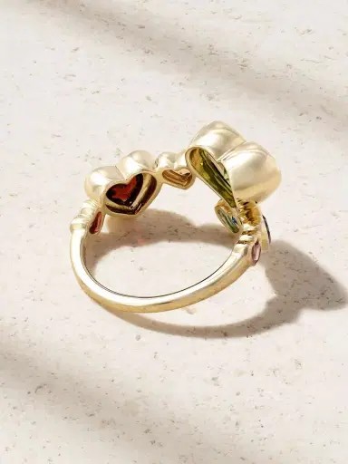 Roxanne First Twisted Heart Stack 14-karat Gold Multi-stone Ring | Thumbnail 3 Roxanne First Twisted Heart Stack 14-karat Gold Multi-stone Ring | Thumbnail 3