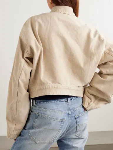 Balenciaga Cropped Distressed Appliquéd Denim Jacket | Thumbnail 4 Balenciaga Cropped Distressed Appliquéd Denim Jacket | Thumbnail 4