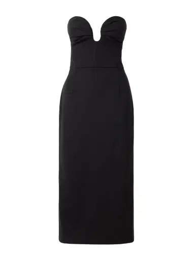 Carolina Herrera Strapless Ruched Wool-blend Midi Dress | Thumbnail 1 Carolina Herrera Strapless Ruched Wool-blend Midi Dress | Thumbnail 1