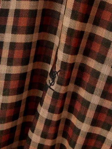 Saint Laurent Pussy-bow Checked Wool Shirt | Thumbnail 5 Saint Laurent Pussy-bow Checked Wool Shirt | Thumbnail 5