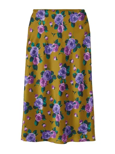 Saint Laurent Floral-print Silk-satin Midi Skirt | Thumbnail 1 Saint Laurent Floral-print Silk-satin Midi Skirt | Thumbnail 1