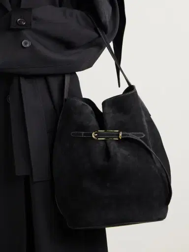Liffner Buckled Suede Bucket Bag | Thumbnail 2 Liffner Buckled Suede Bucket Bag | Thumbnail 2