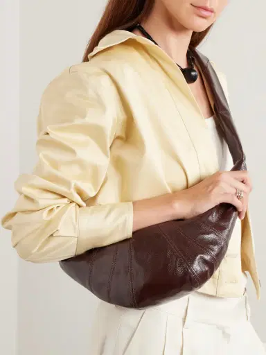 Lemaire Croissant Small Paneled Coated-canvas Shoulder Bag | Thumbnail 2 Lemaire Croissant Small Paneled Coated-canvas Shoulder Bag | Thumbnail 2