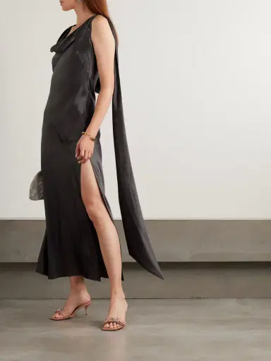 Acne Studios Open-back Draped Silk-satin Midi Dress | Thumbnail 2 Acne Studios Open-back Draped Silk-satin Midi Dress | Thumbnail 2