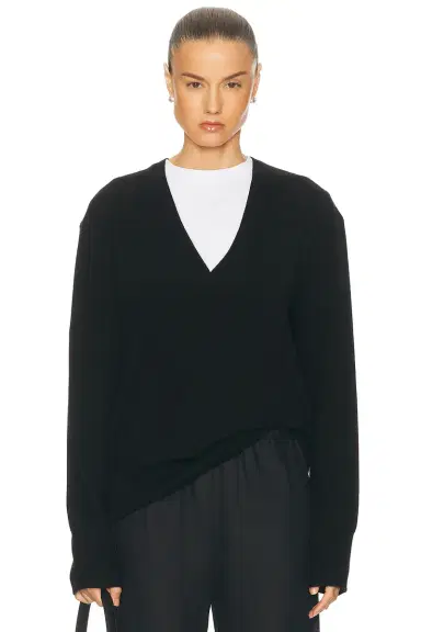TOTEME Cashmere V-Neck Knit Sweater | Thumbnail 1 TOTEME Cashmere V-Neck Knit Sweater | Thumbnail 1