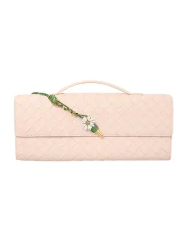 Bottega Veneta Andiamo Long Embellished Intrecciato Leather Clutch | Thumbnail 1 Bottega Veneta Andiamo Long Embellished Intrecciato Leather Clutch | Thumbnail 1