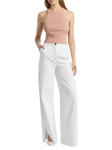 Toccin Women's Eileen Slit Wide-Leg Pants - Optic | Thumbnail 2 Toccin Women's Eileen Slit Wide-Leg Pants - Optic | Thumbnail 2