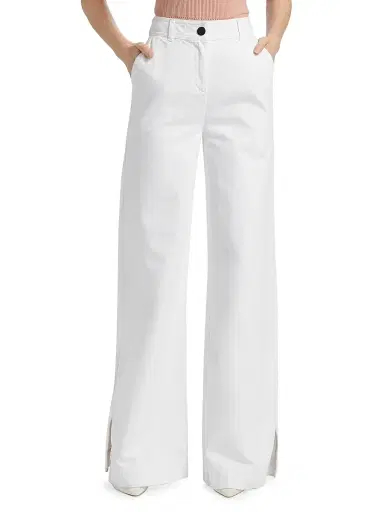 Toccin Women's Eileen Slit Wide-Leg Pants - Optic | Thumbnail 3 Toccin Women's Eileen Slit Wide-Leg Pants - Optic | Thumbnail 3