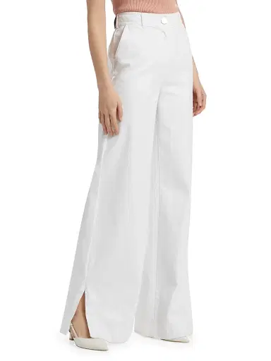 Toccin Women's Eileen Slit Wide-Leg Pants - Optic | Thumbnail 4 Toccin Women's Eileen Slit Wide-Leg Pants - Optic | Thumbnail 4