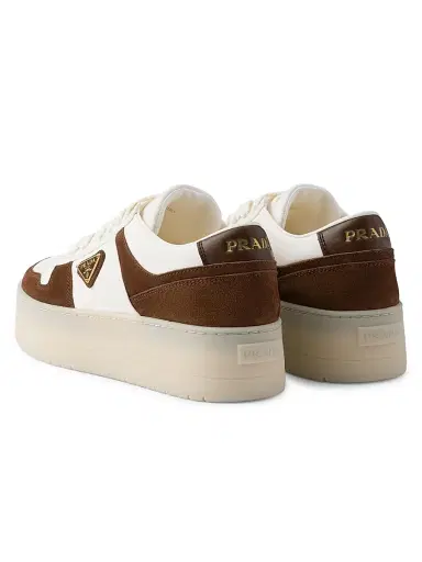 Prada Women's Downtown Bold Nappa Leather and Suede Sneakers - Brown - Size 10 | Thumbnail 3 Prada Women's Downtown Bold Nappa Leather and Suede Sneakers - Brown - Size 10 | Thumbnail 3