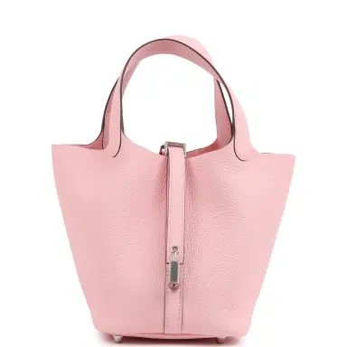 HERMÈS Hermes Picotin Lock 18 Rose Sakura Clemence Palladium Hardware | Thumbnail 1 HERMÈS Hermes Picotin Lock 18 Rose Sakura Clemence Palladium Hardware | Thumbnail 1