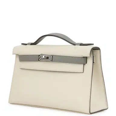 HERMÈS Hermes Special Order (HSS) Kelly Pochette Beton and Gris Meyer Swift Palladium Hardware | Thumbnail 2 HERMÈS Hermes Special Order (HSS) Kelly Pochette Beton and Gris Meyer Swift Palladium Hardware | Thumbnail 2