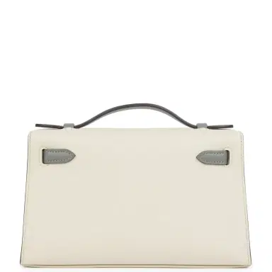 HERMÈS Hermes Special Order (HSS) Kelly Pochette Beton and Gris Meyer Swift Palladium Hardware | Thumbnail 5 HERMÈS Hermes Special Order (HSS) Kelly Pochette Beton and Gris Meyer Swift Palladium Hardware | Thumbnail 5