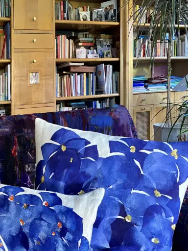 CHIARA GRIFANTINI Hydrangea Blu Cushion | Thumbnail 2 CHIARA GRIFANTINI Hydrangea Blu Cushion | Thumbnail 2