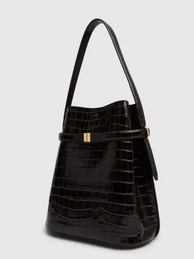 TOTEME Belted Croc Embossed Leather Bucket Bag | Thumbnail 3 TOTEME Belted Croc Embossed Leather Bucket Bag | Thumbnail 3