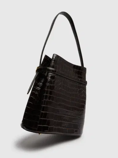 TOTEME Belted Croc Embossed Leather Bucket Bag | Thumbnail 5 TOTEME Belted Croc Embossed Leather Bucket Bag | Thumbnail 5
