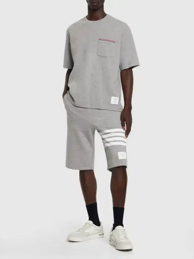 THOM BROWNE 4-bar Cotton Jersey Shorts | Thumbnail 2 THOM BROWNE 4-bar Cotton Jersey Shorts | Thumbnail 2