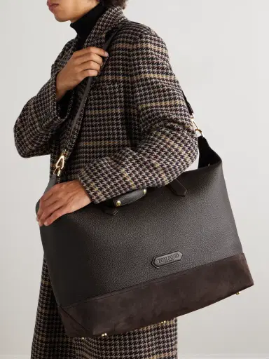 Tom Ford Suede-Trimmed Full-Grain Leather Weekend Bag - Men | Thumbnail 2 Tom Ford Suede-Trimmed Full-Grain Leather Weekend Bag - Men | Thumbnail 2