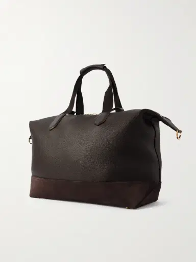 Tom Ford Suede-Trimmed Full-Grain Leather Weekend Bag - Men | Thumbnail 3 Tom Ford Suede-Trimmed Full-Grain Leather Weekend Bag - Men | Thumbnail 3