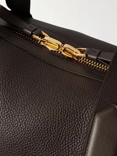 Tom Ford Suede-Trimmed Full-Grain Leather Weekend Bag - Men | Thumbnail 4 Tom Ford Suede-Trimmed Full-Grain Leather Weekend Bag - Men | Thumbnail 4