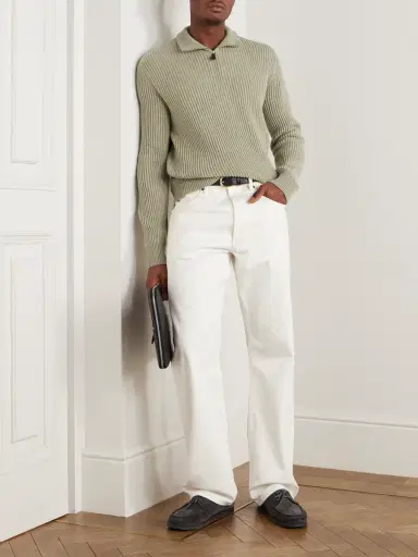 Loro Piana Plane Tree Ribbed Cashmere Half-Zip Sweater - Men | Thumbnail 2 Loro Piana Plane Tree Ribbed Cashmere Half-Zip Sweater - Men | Thumbnail 2