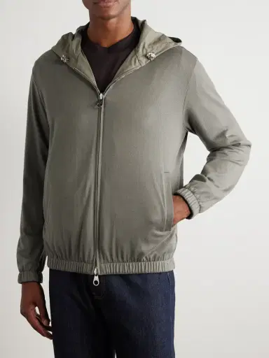 Loro Piana Reversible Storm System® Windmate® Shell and Cashmere Hooded Bomber Jacket - Men | Thumbnail 6 Loro Piana Reversible Storm System® Windmate® Shell and Cashmere Hooded Bomber Jacket - Men | Thumbnail 6