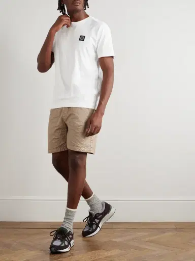 Stone Island Logo-Appliquéd Garment-Dyed Cotton-Jersey T-Shirt - Men | Thumbnail 2 Stone Island Logo-Appliquéd Garment-Dyed Cotton-Jersey T-Shirt - Men | Thumbnail 2