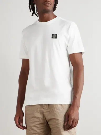 Stone Island Logo-Appliquéd Garment-Dyed Cotton-Jersey T-Shirt - Men | Thumbnail 3 Stone Island Logo-Appliquéd Garment-Dyed Cotton-Jersey T-Shirt - Men | Thumbnail 3