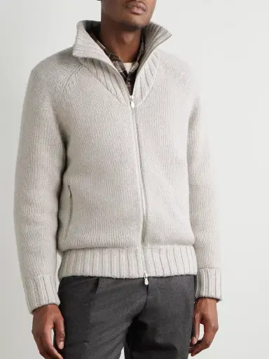 Brunello Cucinelli Cashmere Zip-Up Cardigan - Men | Thumbnail 3 Brunello Cucinelli Cashmere Zip-Up Cardigan - Men | Thumbnail 3