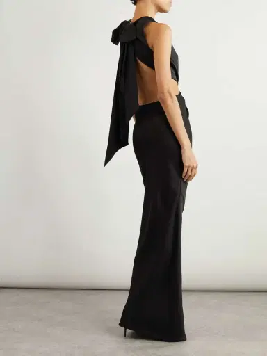 Saint Laurent Bow-detailed Open-back Silk-satin Gown | Thumbnail 3 Saint Laurent Bow-detailed Open-back Silk-satin Gown | Thumbnail 3