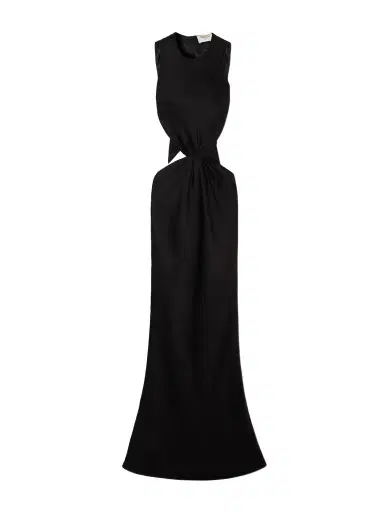 Saint Laurent Bow-detailed Open-back Silk-satin Gown | Thumbnail 1 Saint Laurent Bow-detailed Open-back Silk-satin Gown | Thumbnail 1