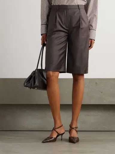 Loulou de Saison Adler Pleated Wool-twill Shorts | Thumbnail 3 Loulou de Saison Adler Pleated Wool-twill Shorts | Thumbnail 3