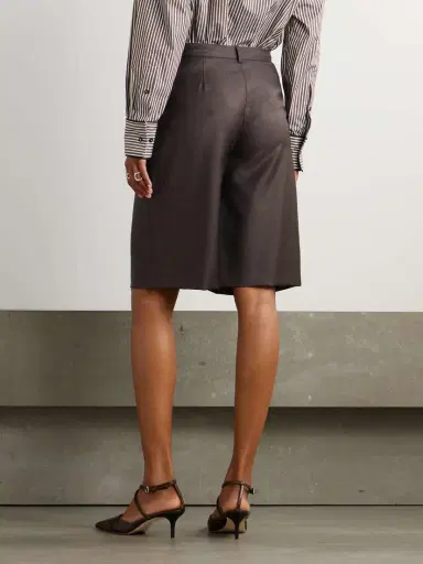 Loulou de Saison Adler Pleated Wool-twill Shorts | Thumbnail 4 Loulou de Saison Adler Pleated Wool-twill Shorts | Thumbnail 4