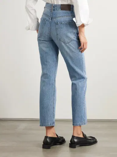Brunello Cucinelli Bead-embellished Cropped Straight-leg Jeans | Thumbnail 4 Brunello Cucinelli Bead-embellished Cropped Straight-leg Jeans | Thumbnail 4