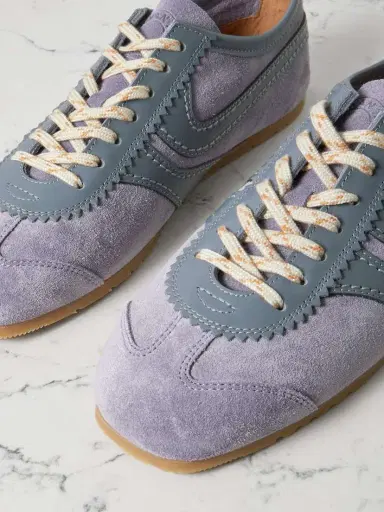 Dries Van Noten Leather-trimmed Suede Sneakers | Thumbnail 4 Dries Van Noten Leather-trimmed Suede Sneakers | Thumbnail 4