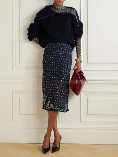 Dries Van Noten Embellished Chiffon Midi Skirt | Thumbnail 2 Dries Van Noten Embellished Chiffon Midi Skirt | Thumbnail 2