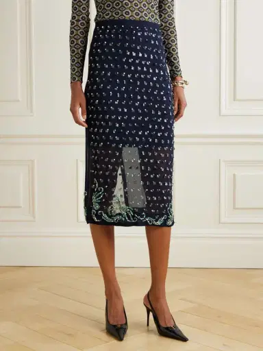 Dries Van Noten Embellished Chiffon Midi Skirt | Thumbnail 3 Dries Van Noten Embellished Chiffon Midi Skirt | Thumbnail 3