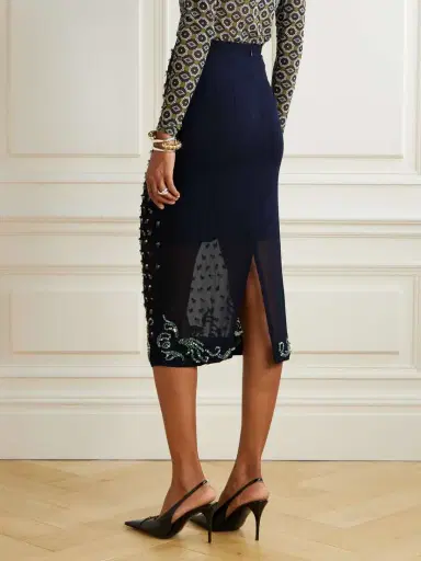 Dries Van Noten Embellished Chiffon Midi Skirt | Thumbnail 4 Dries Van Noten Embellished Chiffon Midi Skirt | Thumbnail 4