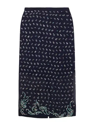 Dries Van Noten Embellished Chiffon Midi Skirt | Thumbnail 1 Dries Van Noten Embellished Chiffon Midi Skirt | Thumbnail 1
