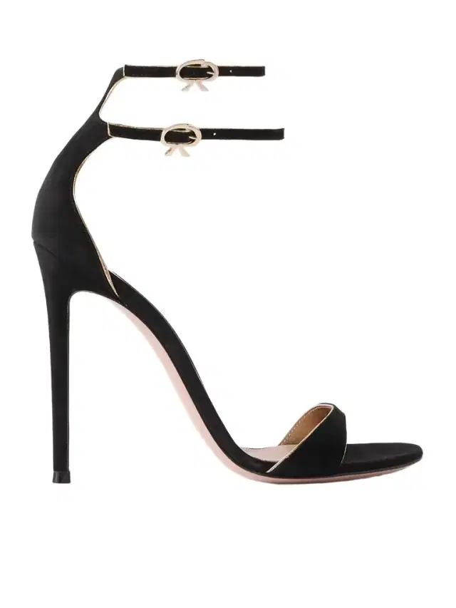 Gianvito Rossi 110 Metallic Leather-trimmed Suede Sandals