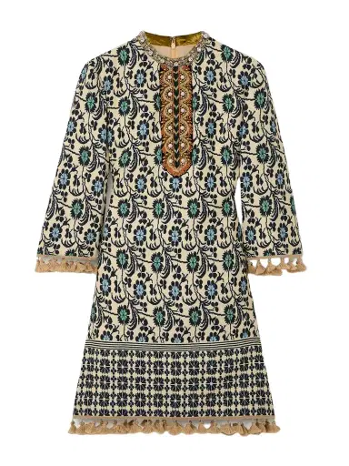 Valentino Garavani Embellished Tasseled Jacquard Mini Dress | Thumbnail 1 Valentino Garavani Embellished Tasseled Jacquard Mini Dress | Thumbnail 1