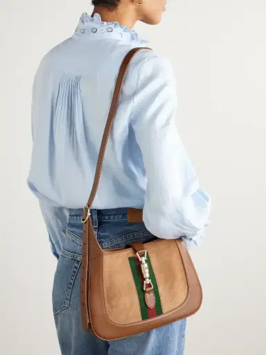 Gucci Jackie 1961 Webbing-trimmed Suede And Leather Shoulder Bag | Thumbnail 5 Gucci Jackie 1961 Webbing-trimmed Suede And Leather Shoulder Bag | Thumbnail 5