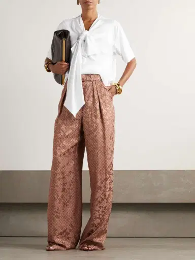 Dries Van Noten Bow-detailed Organic Cotton-jersey Blouse | Thumbnail 2 Dries Van Noten Bow-detailed Organic Cotton-jersey Blouse | Thumbnail 2