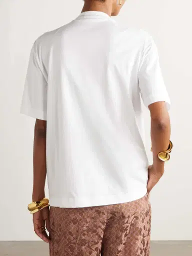 Dries Van Noten Bow-detailed Organic Cotton-jersey Blouse | Thumbnail 4 Dries Van Noten Bow-detailed Organic Cotton-jersey Blouse | Thumbnail 4